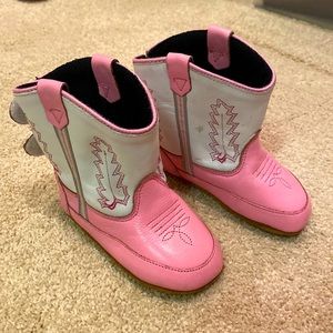 Adorable pink toddler soft sole cowboy boots size 4